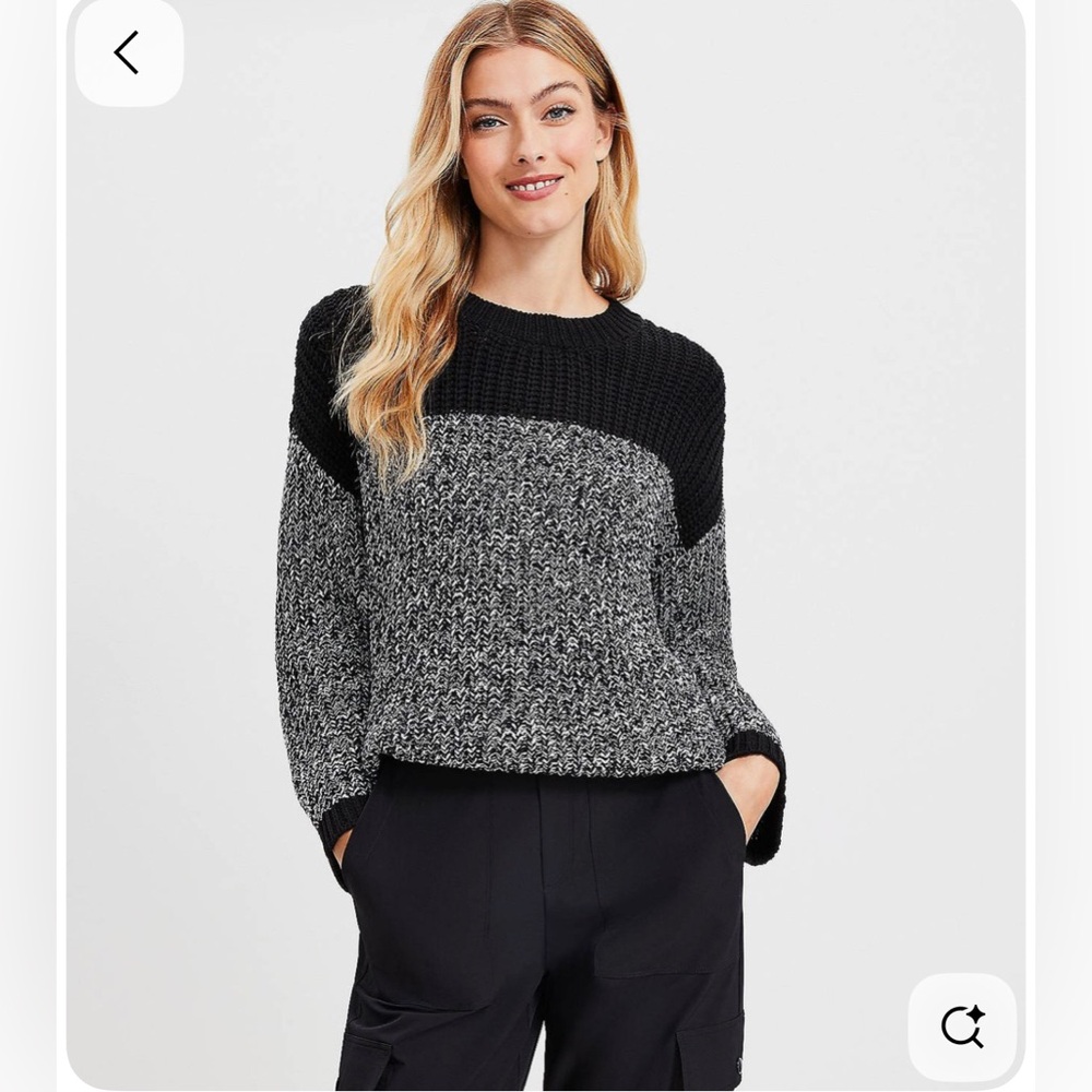 Lou & Grey Black & Gray Knit Sweater